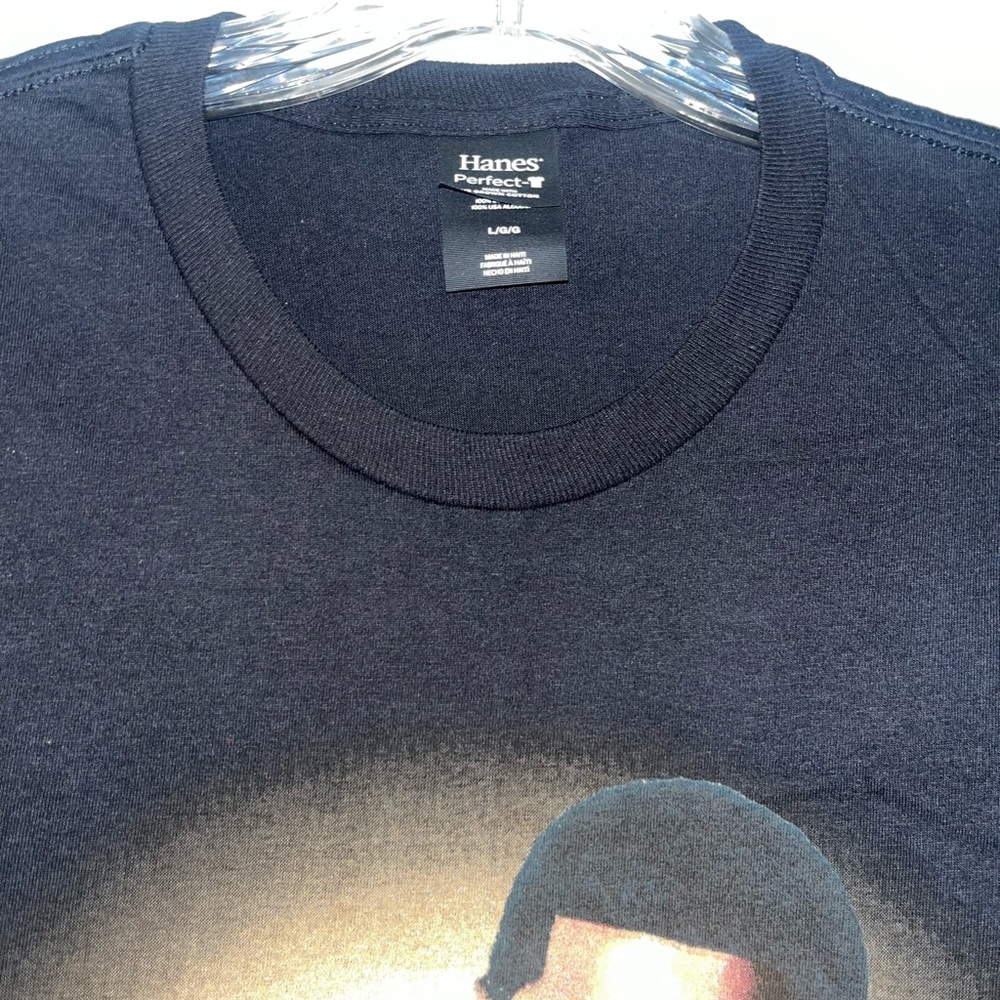 Hanes Black Graphic Babyface Tee with Gold Portrait - Picture 5 of 6